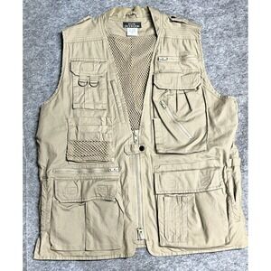 Fox Outdoor Tactical Utility Vest Khaki Fishing Cargo Multi Pocket Men M (2P-11)
